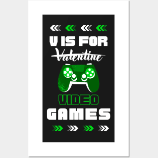 V Is For Video Games - Valentine's Day 2023 Posters and Art